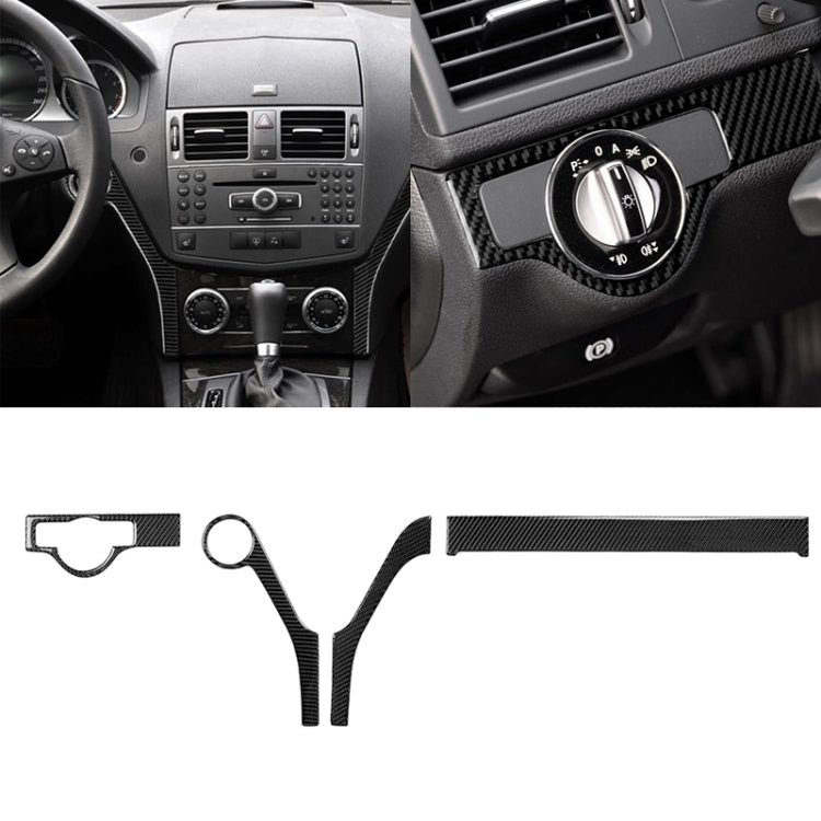 Sleek Carbon Fibre Headlight Frame Trim for 2007-2010 Mercedes-Benz W204 C-Class