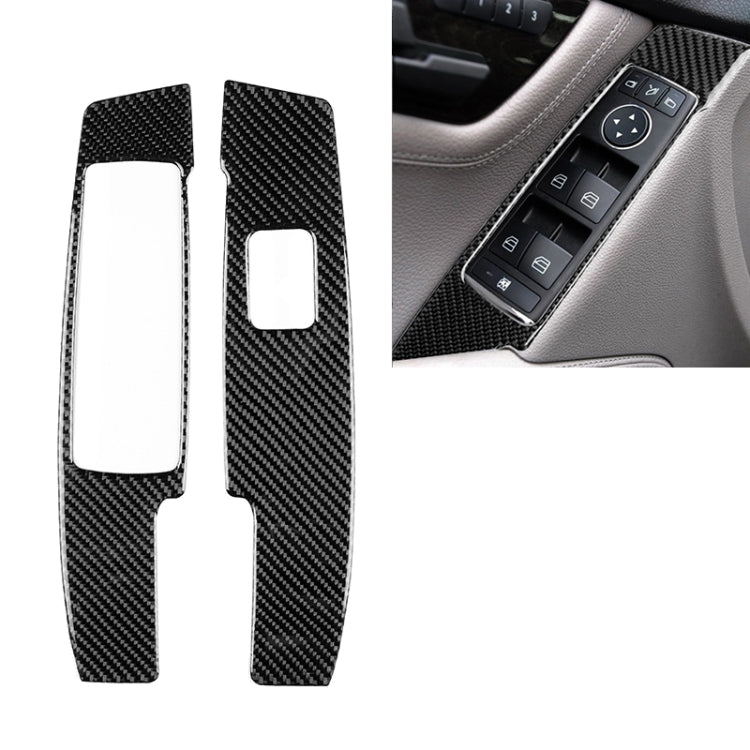 2-Pack Carbon Fibre Decorative Stickers for Mercedes-Benz W204 C Class Window Lift Panels (2007-2013)
