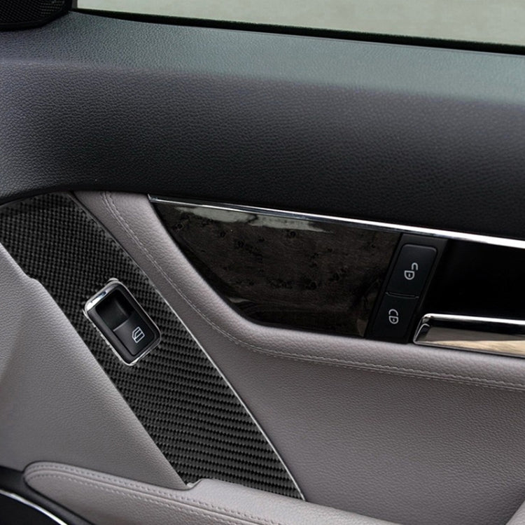 2-Pack Carbon Fibre Decorative Stickers for Mercedes-Benz W204 C Class Window Lift Panels (2007-2013)