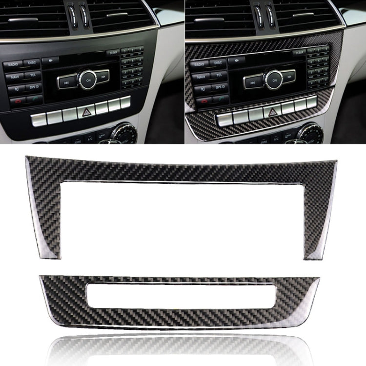 Carbon Fibre CD Panel Sticker for Mercedes-Benz W204 (2011-2013) - Stylish 7-Button Upgrade