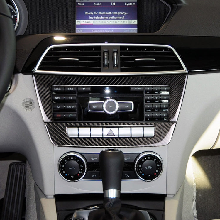 Carbon Fibre CD Panel Sticker for Mercedes-Benz W204 (2011-2013) - Stylish 7-Button Upgrade