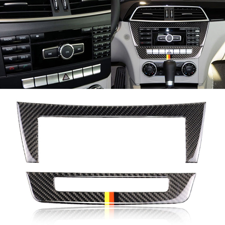 Mercedes-Benz W204 2011-2013 Carbon Fibre CD Panel Sticker with German Flag Motif for 7-Button Models
