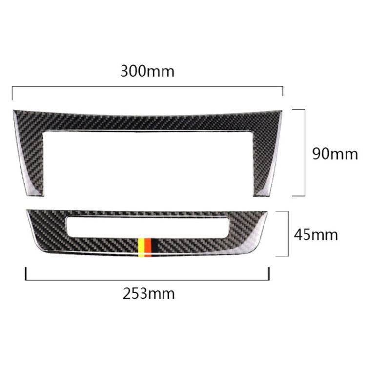 Mercedes-Benz W204 2011-2013 Carbon Fibre CD Panel Sticker with German Flag Motif for 7-Button Models
