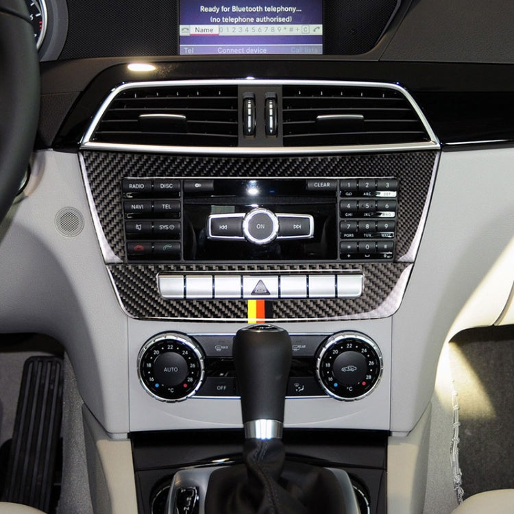 Mercedes-Benz W204 2011-2013 Carbon Fibre CD Panel Sticker with German Flag Motif for 7-Button Models