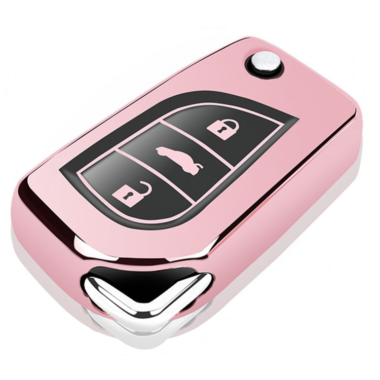 TPU Full Coverage Electroplated Key Case with Key Ring for Toyota Yaris, Corolla, Camry, Vios, and Highlander
