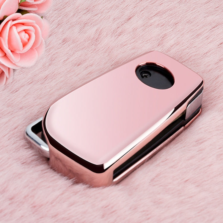 TPU Full Coverage Electroplated Key Case with Key Ring for Toyota Yaris, Corolla, Camry, Vios, and Highlander