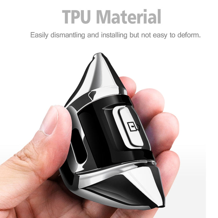 Sleek TPU Electroplated Full Protection Car Key Cover with Key Ring for Ford Models