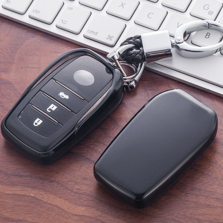 Stylish Electroplated TPU Car Key Cover with Key Ring for Toyota Models: Highlander, Crown, Prado, Vios, Camry, Corolla