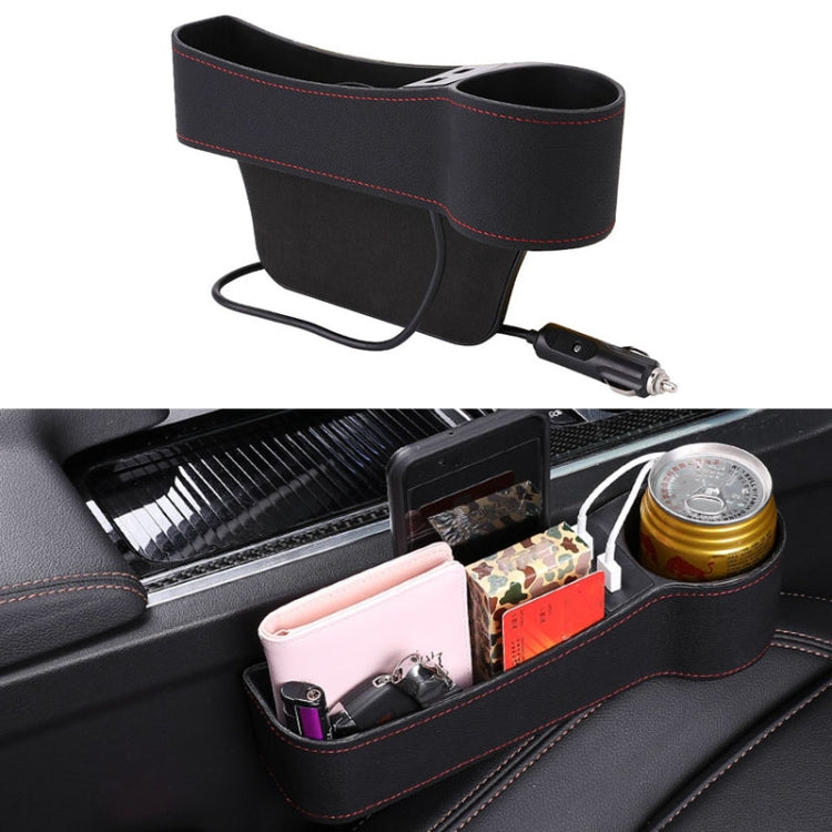 Versatile PU Leather Co-Pilot Seat Console with Charging Ports and Cup Holder for Organised Driving