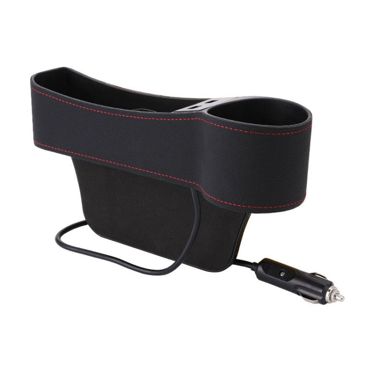 Versatile PU Leather Co-Pilot Seat Console with Charging Ports and Cup Holder for Organised Driving
