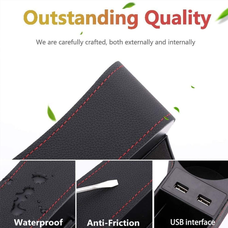 Versatile PU Leather Co-Pilot Seat Console with Charging Ports and Cup Holder for Organised Driving