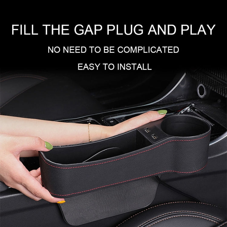 Versatile PU Leather Co-Pilot Seat Console with Charging Ports and Cup Holder for Organised Driving