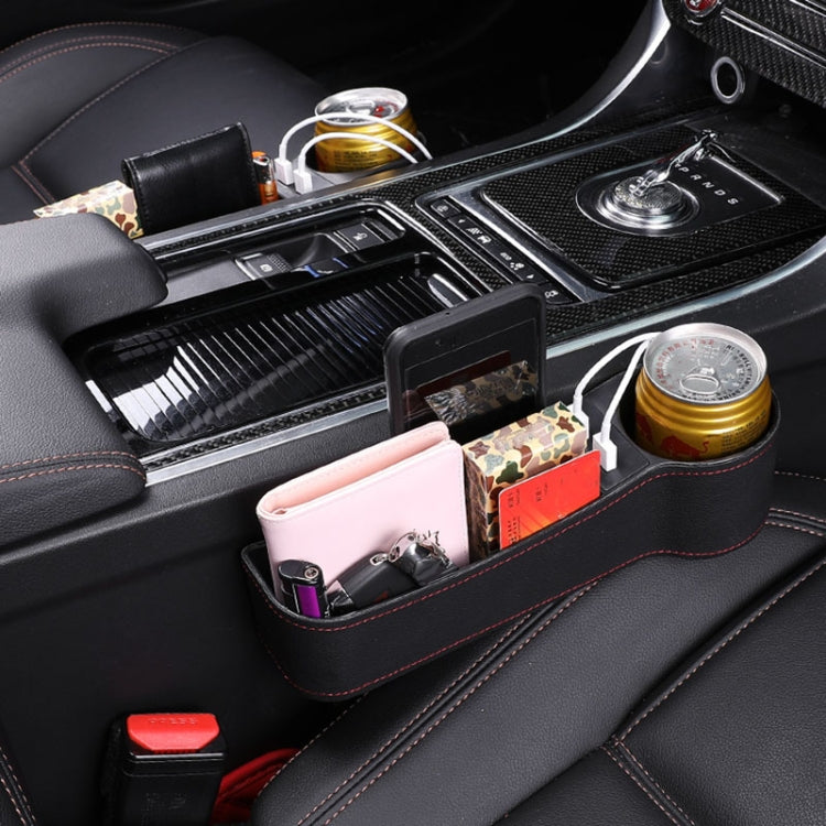 Versatile PU Leather Co-Pilot Seat Console with Charging Ports and Cup Holder for Organised Driving