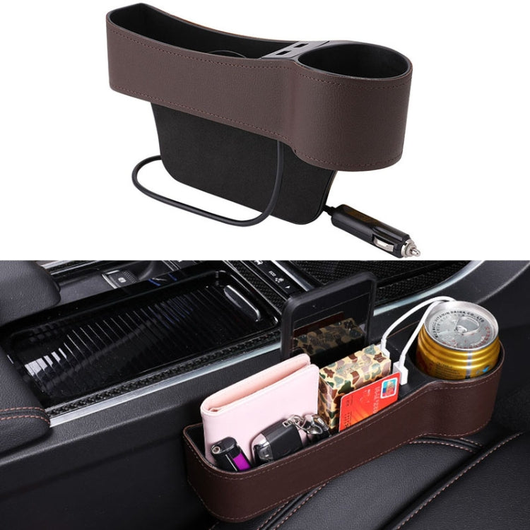 Versatile PU Leather Co-Pilot Seat Console with Charging Ports and Cup Holder for Organised Driving