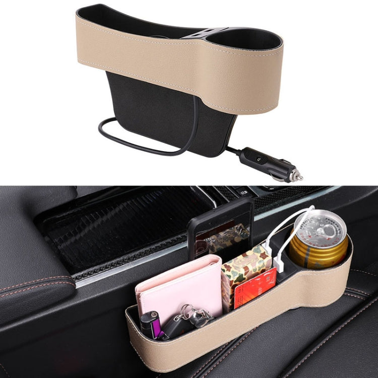 Versatile PU Leather Co-Pilot Seat Console with Charging Ports and Cup Holder for Organised Driving