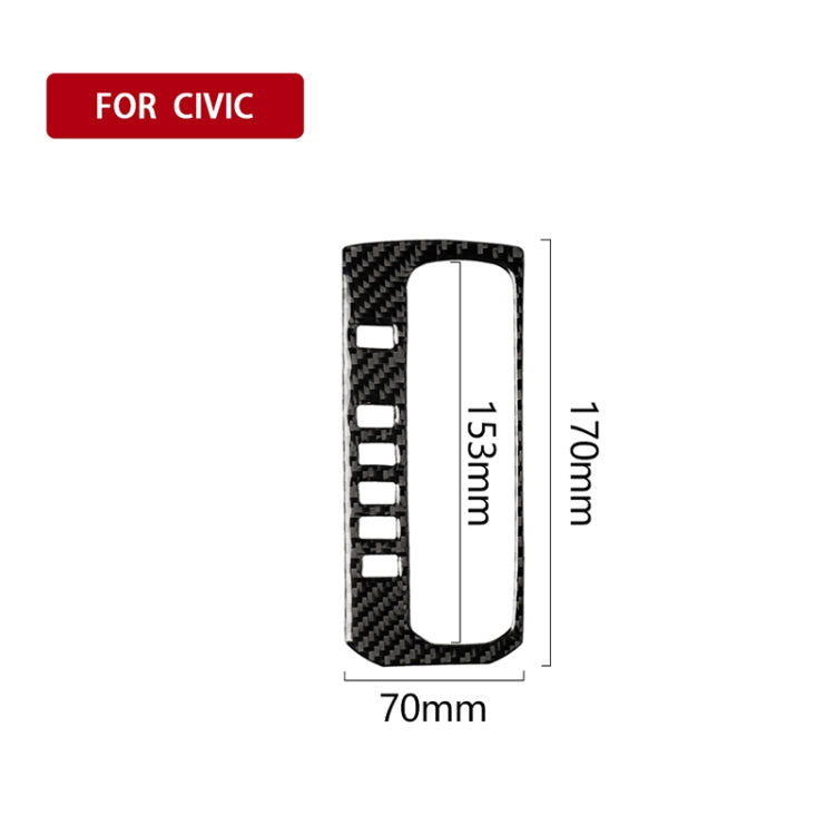 Carbon Fibre Gear Selector Frame Sticker for Honda Civic 2016-2019, Left Drive