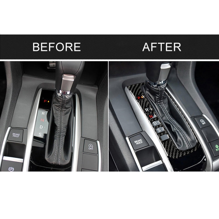 Carbon Fibre Gear Selector Frame Sticker for Honda Civic 2016-2019, Left Drive