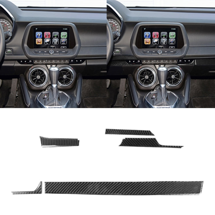 5-in-1 Carbon Fibre Central Console Sticker for Chevrolet Camaro (2017-2019, Left Hand Drive)