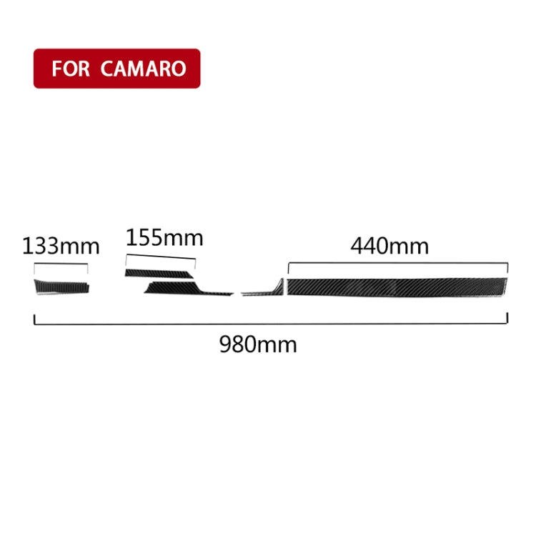 5-in-1 Carbon Fibre Central Console Sticker for Chevrolet Camaro (2017-2019, Left Hand Drive)