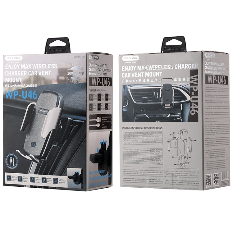 WK WP-U46 Max Wireless Charger Car Air Outlet Mobile Phone Holder Bracket, WP-U46