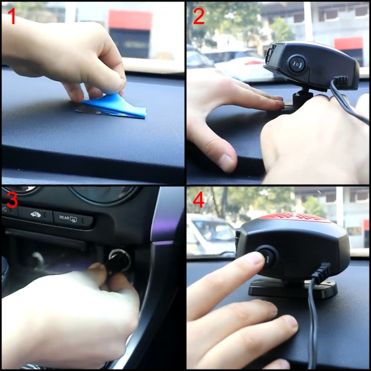 Car Portable Heater Hot Cool Fan Windscreen Window Demister Defroster DC 24V, DC 24V (Grey), DC 24V (Red)