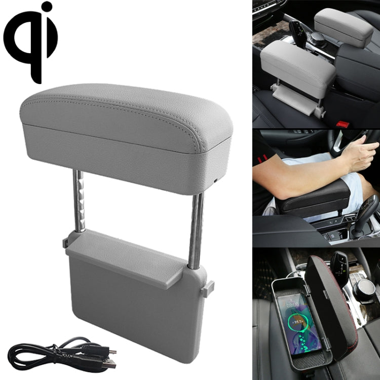 Stylish PU Leather Armrest Box with Wireless Charging & Storage for Ultimate Comfort