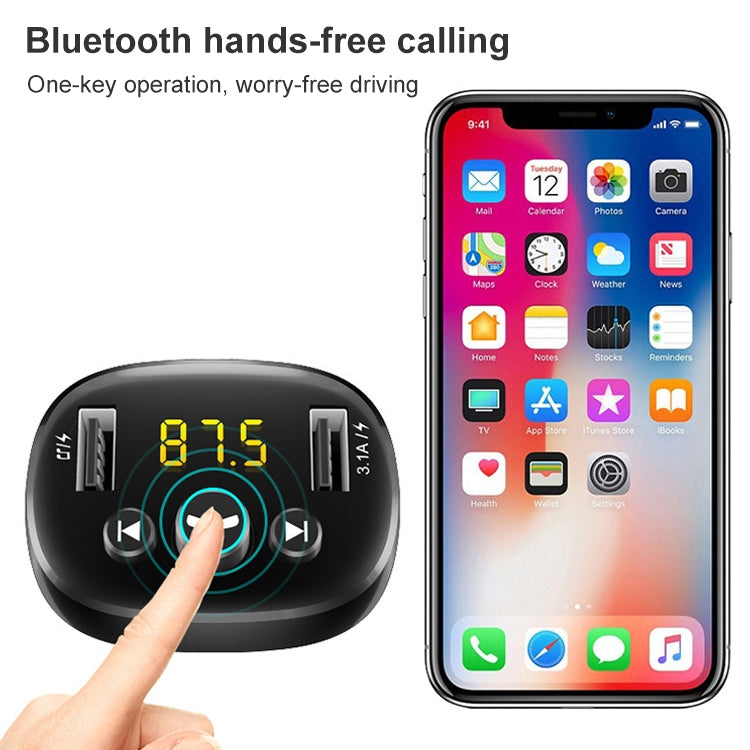 372 Car Multi-functional Smart MP3 Player Dual USB Bluetooth Hands-free Receiver, 372