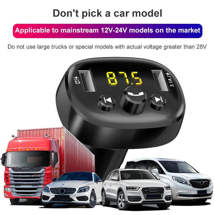 372 Car Multi-functional Smart MP3 Player Dual USB Bluetooth Hands-free Receiver, 372