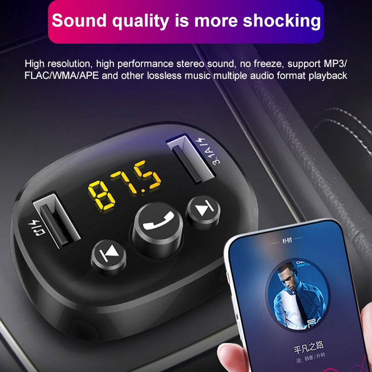 372 Car Multi-functional Smart MP3 Player Dual USB Bluetooth Hands-free Receiver, 372