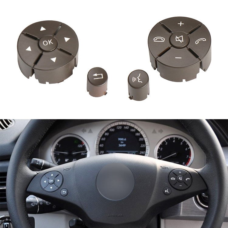 1 Pair Car Steering Wheel Switch Buttons Panel for Mercedes-Benz W204 2007-2014, Left Driving