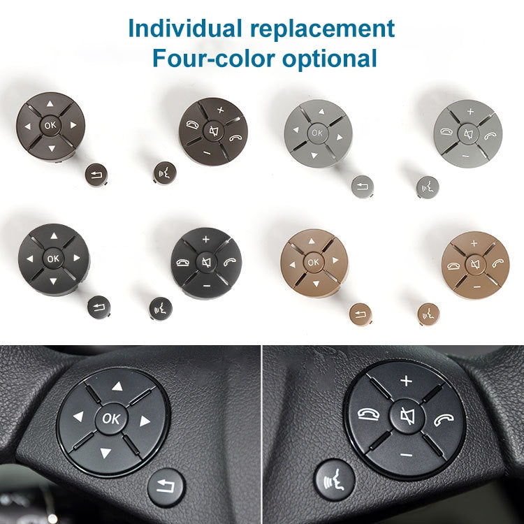 1 Pair Car Steering Wheel Switch Buttons Panel for Mercedes-Benz W204 2007-2014, Left Driving