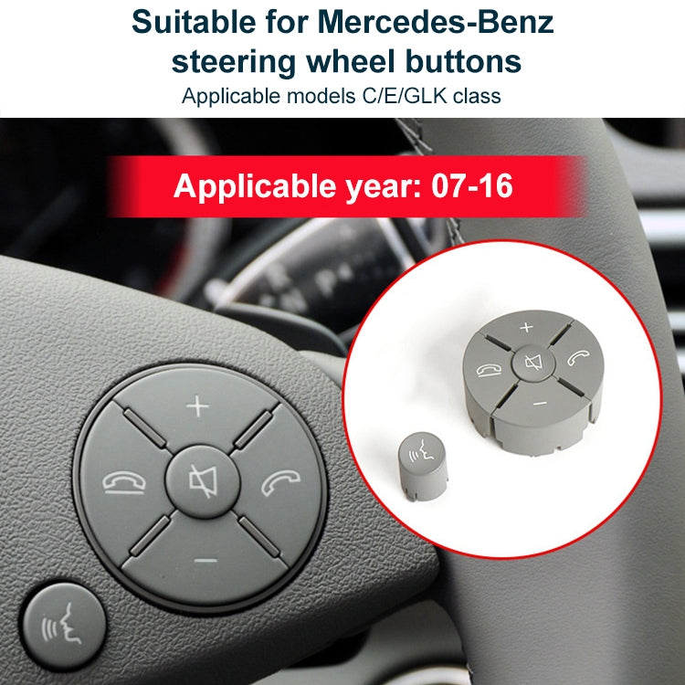 1 Pair Car Steering Wheel Switch Buttons Panel for Mercedes-Benz W204 2007-2014, Left Driving