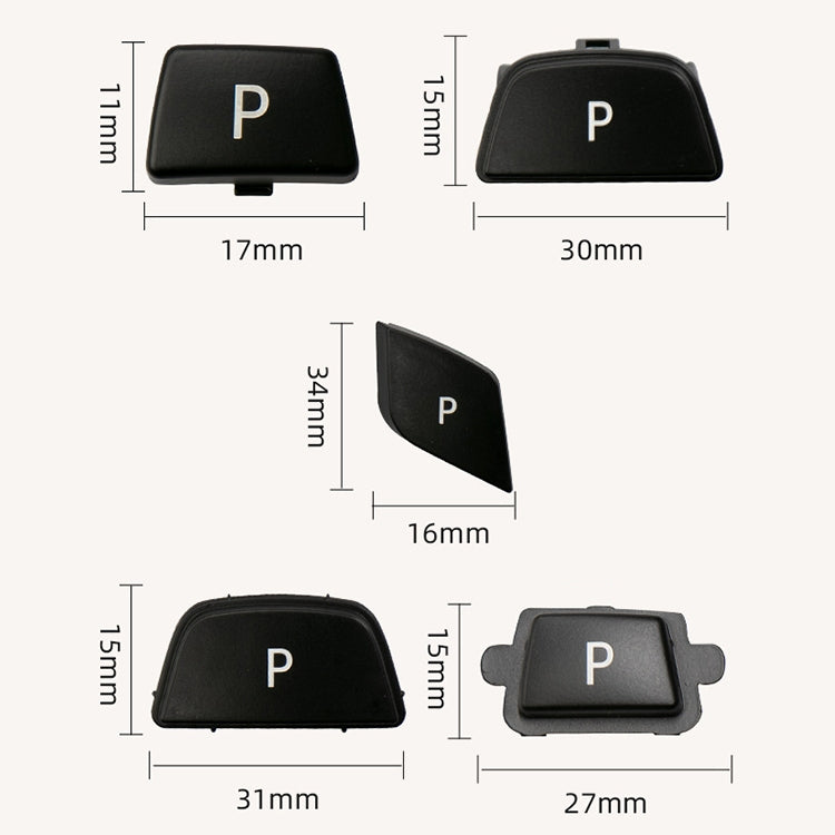 Car Gear Lever Auto Parking Button Letter P Cap for BMW 5 Series 2002-2010, Left Driving