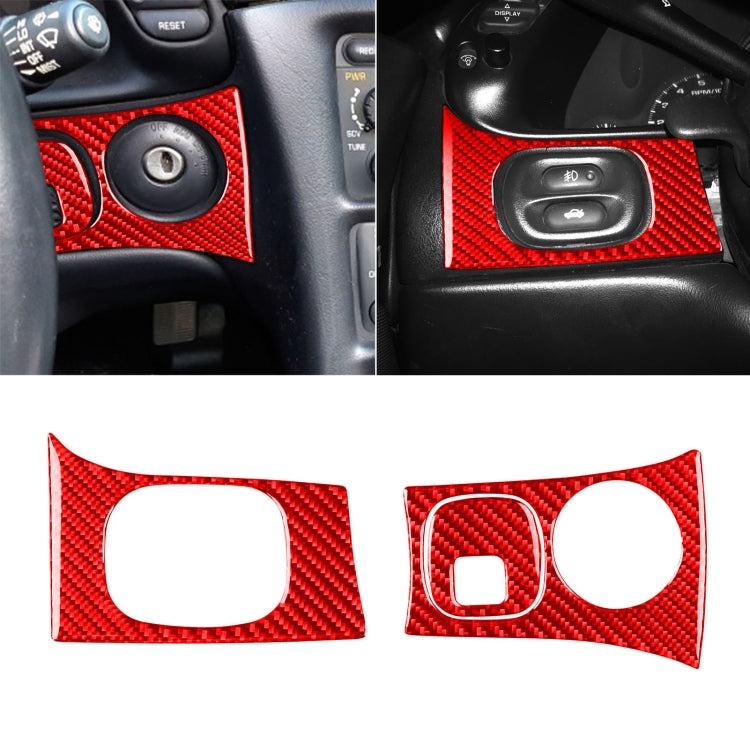 Carbon Fibre Headlight Key Panel Trim for Chevrolet Corvette C5 (1998-2004) - 3 in 1 Sticker for Left-Hand Drive