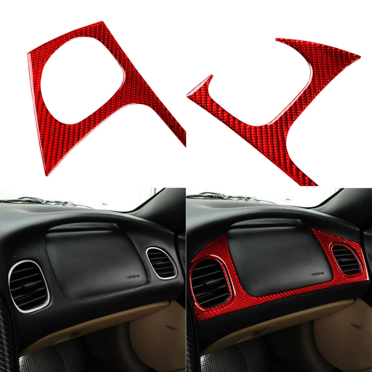 3-in-1 Carbon Fibre Front Passenger Seat Air Vent Sticker Kit for Chevrolet Corvette C5 (1998-2004), Left-Hand Drive