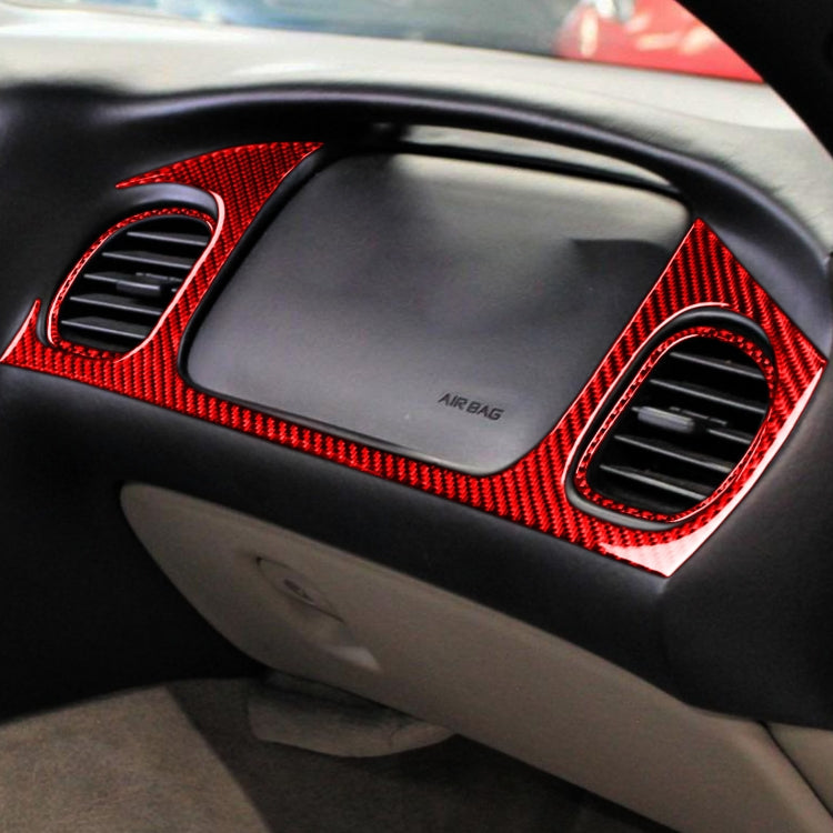 3-in-1 Carbon Fibre Front Passenger Seat Air Vent Sticker Kit for Chevrolet Corvette C5 (1998-2004), Left-Hand Drive