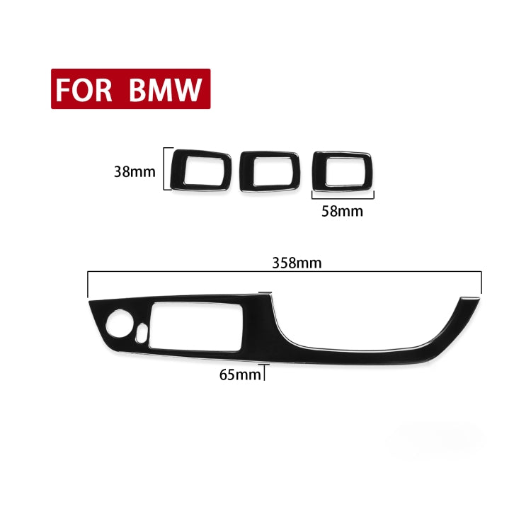 BMW 3 Series E90/320i/325i Right Drive Window Lift Panel (2005-2012) - Carbon Fibre Decorative Sticker, Diameter: 35.8cm