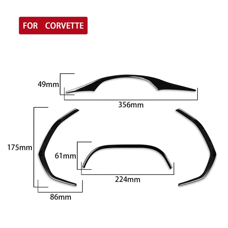 Chevrolet Corvette C7 2014-2019 Decorative Dashboard Framing Sticker - Left Hand Drive, 4-in-1 Design