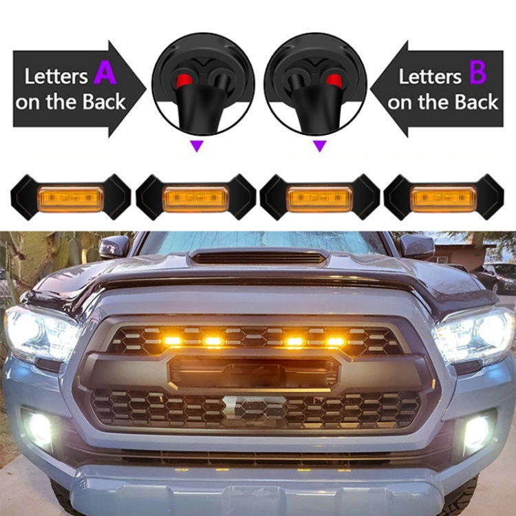 For Toyota Tacoma TRD 2016-2019 6 in 1 Car LED Front Grille Warning Lights, Daytime Running Lights & Wide Lights