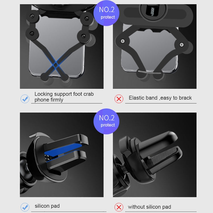 Gravity-Defying Car Air Vent Mobile Phone Holder with Six-Claw Design