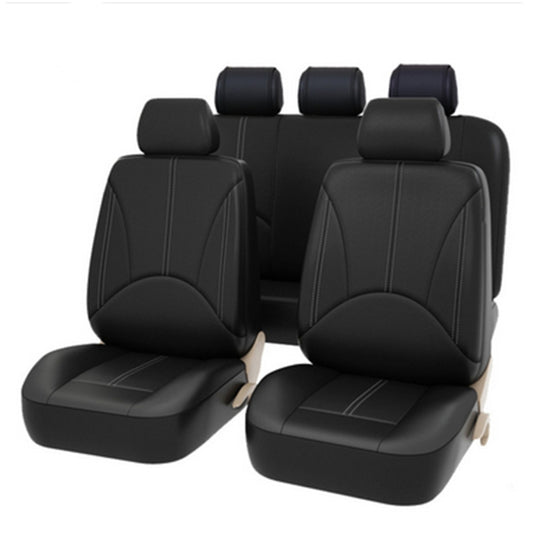 All-Weather 9-Piece PU Leather Car Mat Set for 5-Seater Vehicles