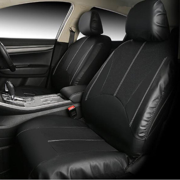 All-Weather 9-Piece PU Leather Car Mat Set for 5-Seater Vehicles