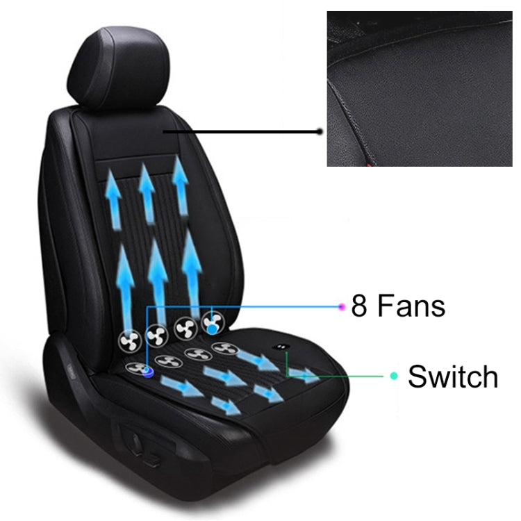 CoolDrive 12V USB Ice Silk Seat Cover with Eight-Fan Ventilation System