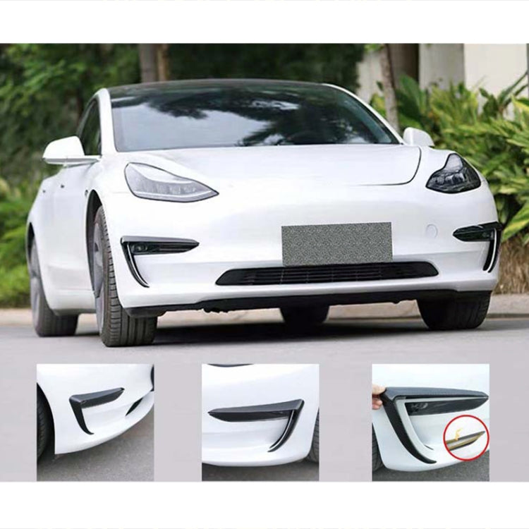 2 PCS Car Lamp Eyebrow Decorative Sticker Fog Lamp Frame for Tesla Model 3, For Tesla Model 3(Black), For Tesla Model 3