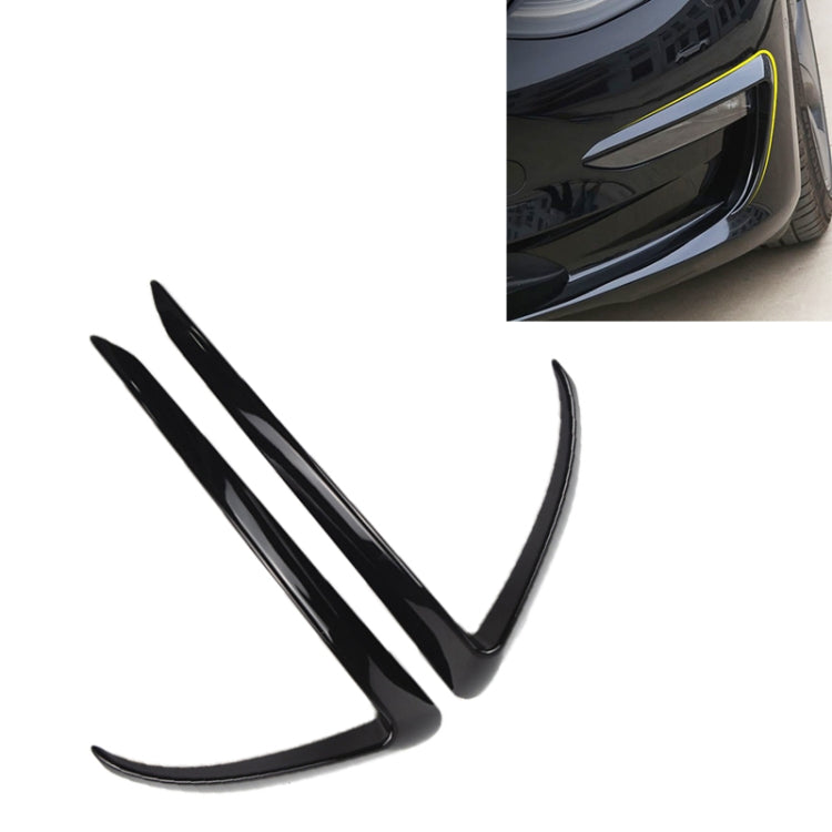 2 PCS Car Lamp Eyebrow Decorative Sticker Fog Lamp Frame for Tesla Model 3, For Tesla Model 3(Black), For Tesla Model 3