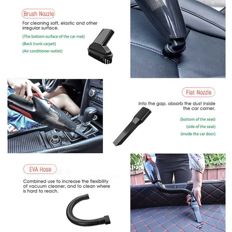 Car Wired Portable 120W Handheld Powerful Vacuum Cleaner Cable Length: 5m, without LED Light , Wired