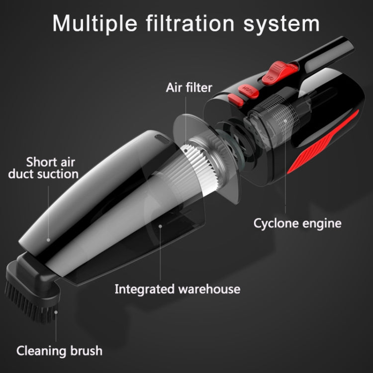 Car Wired Portable 120W Handheld Powerful Vacuum Cleaner Cable Length: 5m, without LED Light , Wired