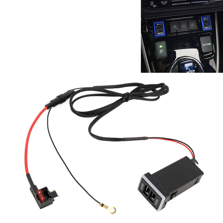 Car QC3.0 Fast Charge USB Interface Modification Charger for Toyota, Fuse to Take Power, Fuse (Ice Blue Light), Fuse (Blue Light), Fuse (Green Light), Fuse (Orange Light), Fuse (Red Light)