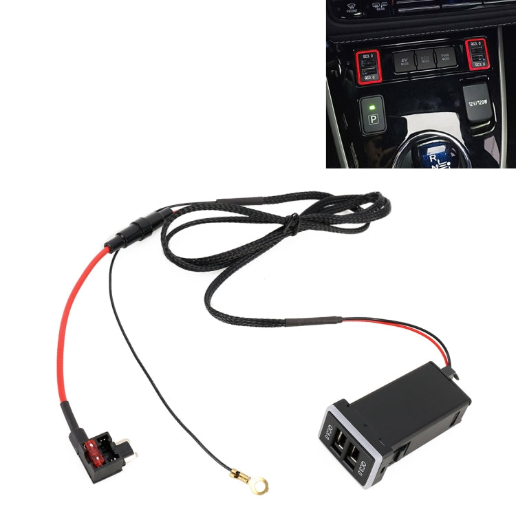 Car QC3.0 Fast Charge USB Interface Modification Charger for Toyota, Fuse to Take Power, Fuse (Ice Blue Light), Fuse (Blue Light), Fuse (Green Light), Fuse (Orange Light), Fuse (Red Light)