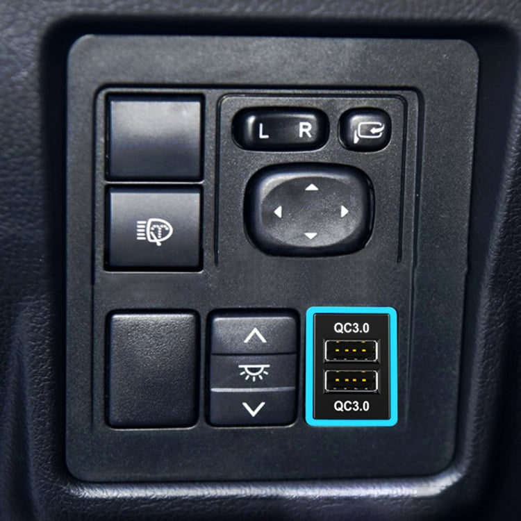 Car QC3.0 Fast Charge USB Interface Modification Charger for Toyota, Cigarette Lighter to Take Power, Cigarette Lighter (Ice Blue Light), Cigarette Lighter (Blue Light), Cigarette Lighter (Green Light), Cigarette Lighter (Red Light)